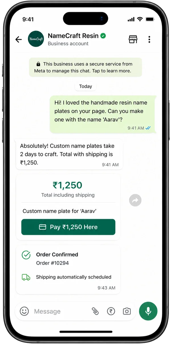Behaf Chat Store Checkout Mockup